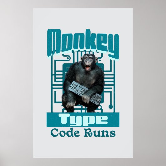 Apentype, code draait grappige full-stack ontwikke poster (Voorkant)