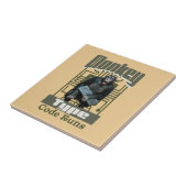 Apentype, code draait grappige full-stack ontwikke tegeltje (Zijkant)