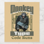 Apentype, code draait grappige full-stack ontwikke wijn etiket (Enkel label)