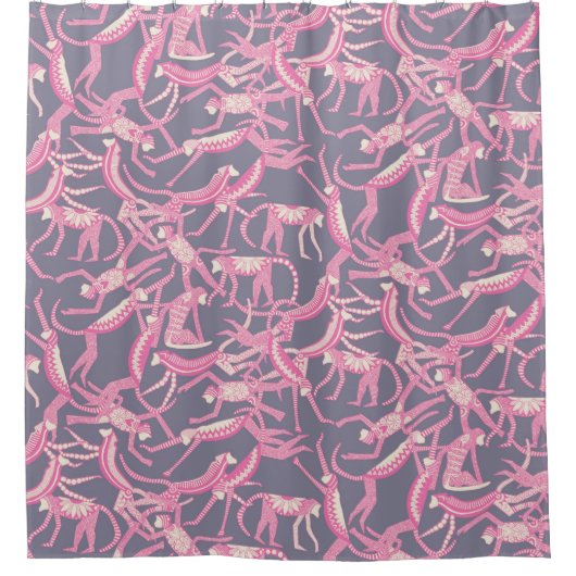 apenviolet douchegordijn (Voorkant)