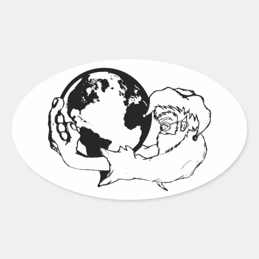 apenvisie ovale sticker (Voorkant)