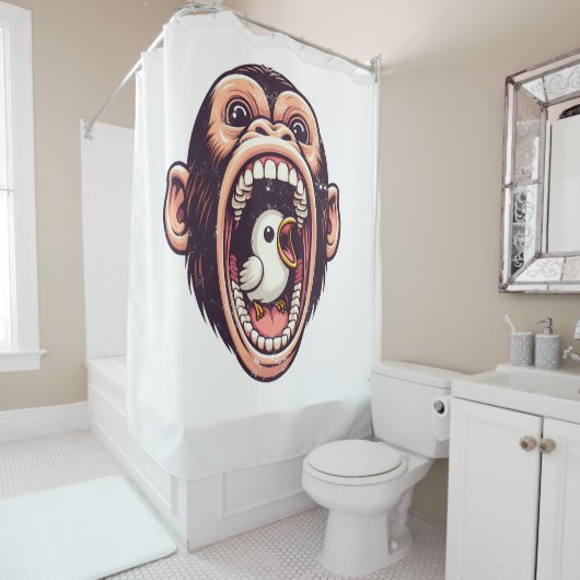 apenvogel douchegordijn (In situ)