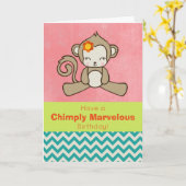 Apenwoordspeling grappig en schattig verjaardagsgr kaart (Gele Bloem)