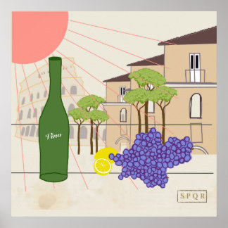Aperitief Tijd in Rome Poster