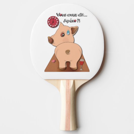 Apero! (zwart geschreven) tafeltennisbatje (Voorkant)