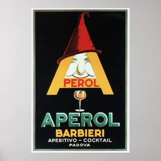 APEROL BARBIERI Italiaans Aperitif Cocktail Liqueu Poster (Voorkant)