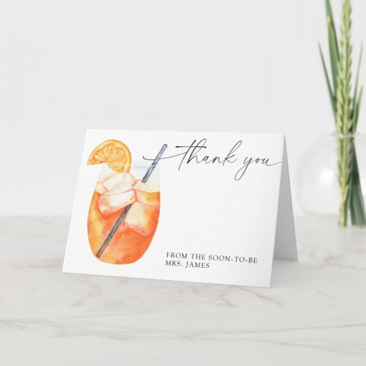 Aperol bruiloftsfeest bedankkaart (Voorkant)