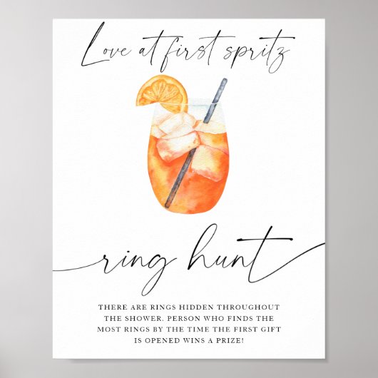 Aperol bruiloftsfeest - ring zoek spel poster (Voorkant)