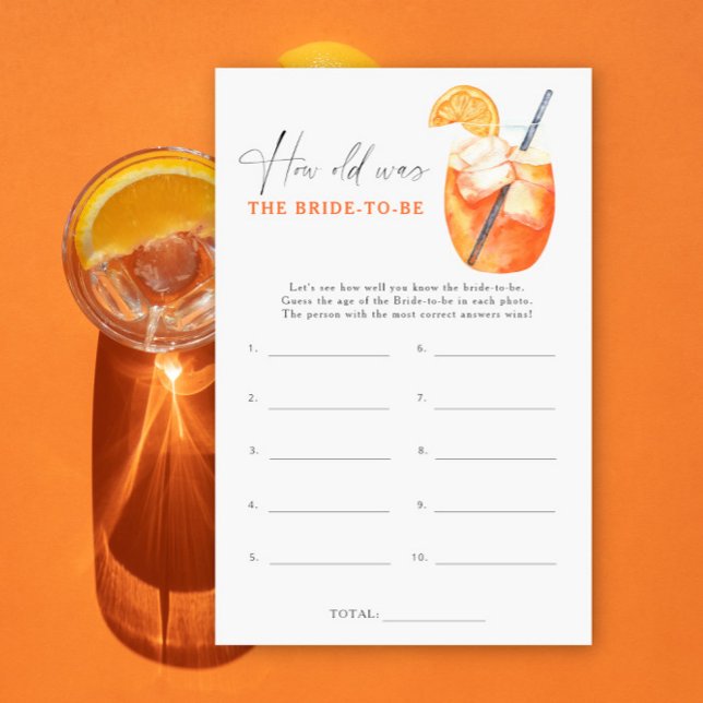 Aperol cocktail - Hoe oud was de bruid om te spele (Creator heeft geüpload)