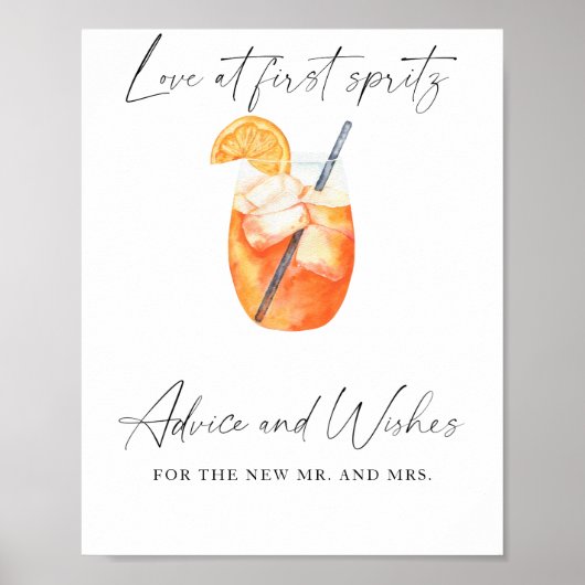 Aperol cocktail vrijgezellenfeest - advies en wens poster (Voorkant)