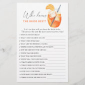 aperol cocktail - Wie kent de bruid beste spel (Voorkant)