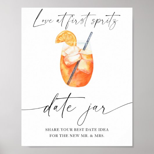 Aperol - date night ideeën. Date pot bruid Poster (Voorkant)
