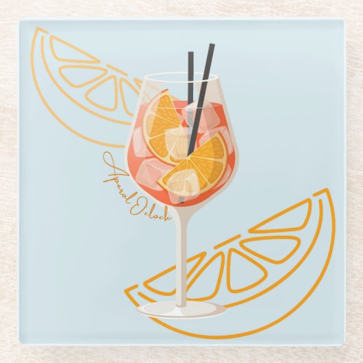Aperol O'Clock Glazen Onderzetter (Voorkant)