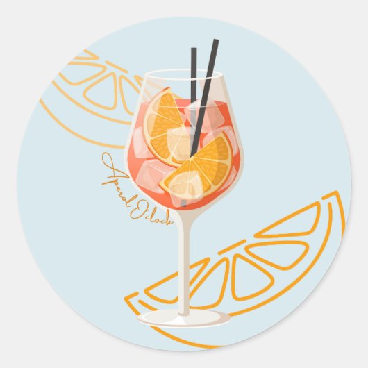 Aperol O'Clock Ronde Sticker (Voorkant)