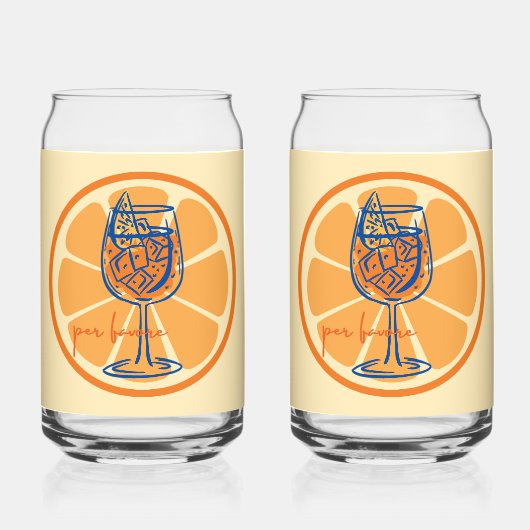 Aperol per favore blikvorm glas (Voorkant)