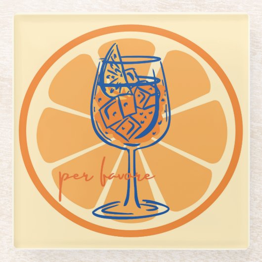 Aperol per favore glazen onderzetter (Voorkant)