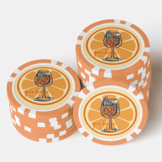 Aperol Per Favore Poker Chips (Opstapeling)