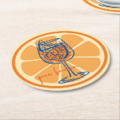 Aperol per favore ronde kartonnen onderzetter (Gebogen)