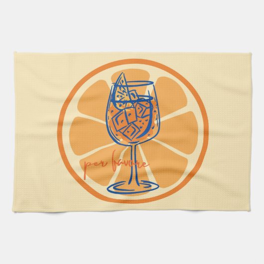 Aperol per favore theedoek (Horizontaal)