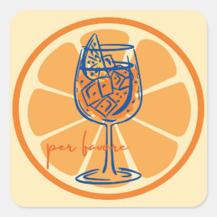 Aperol per favore vierkante sticker