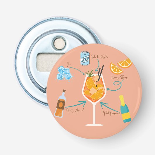 Aperol Recept Button Flesopener (Voorkant)