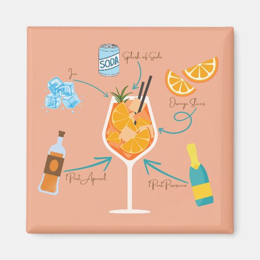 Aperol Recept Cruise Door Magneet (Voorkant)
