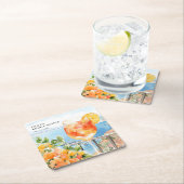 Aperol Spritz Amalfi Bruiloftsfeest Kartonnen Onderzetters (Insitu)