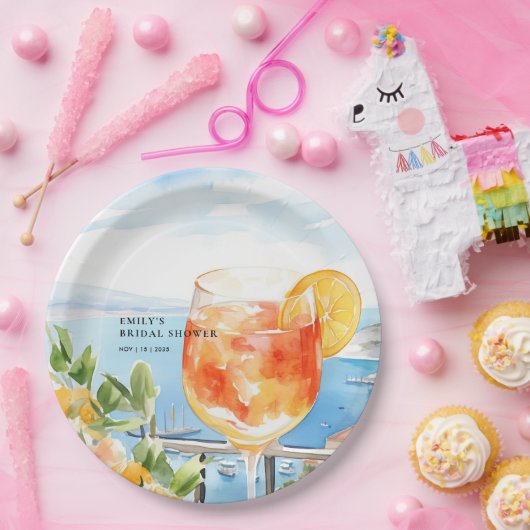 Aperol Spritz Amalfi Bruiloftsfeest Papieren Bordje (Feest)