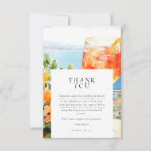 Aperol Spritz Amalfi Italië Bruiloftfeest Bedankkaart (Voorkant)