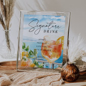 Aperol Spritz Amalfi Teken Handtekening Drink Poster