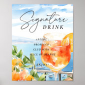 Aperol Spritz Amalfi Teken Handtekening Drink Poster (Voorkant)
