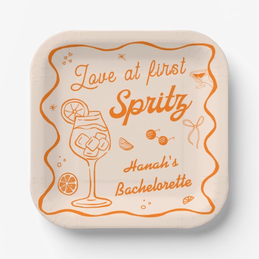 Aperol spritz Bachelorette Papieren Bordje (Voorkant)