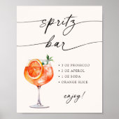 Aperol Spritz Bar Modern kalligrafie tafelteken Poster (Voorkant)
