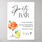 Aperol Spritz Bar teken, Spritz cocktail print (Voorkant)