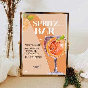 Aperol Spritz Bar teken, Spritz cocktail print