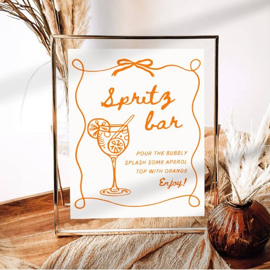 Aperol Spritz Bar teken, Spritz cocktail print