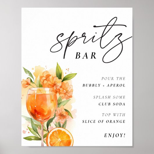 Aperol Spritz Bar Teken Vrijgezellenfeest Poster (Voorkant)