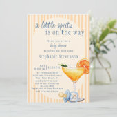 Aperol Spritz Blauw Sinaasappel Citrus Boy Baby sh Kaart (Staand voorkant)