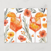 Aperol Spritz Bloemen Waterverf Bruids Recept Kaar (Achterkant)