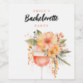 Aperol Spritz Bloemengroet Meisjesavond Wijn Etiket (Enkel label)