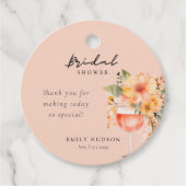 Aperol Spritz Bloemig Bruiloftsfeest Bedankjes Labels (Voorkant)