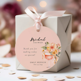 Aperol Spritz Bloemig Bruiloftsfeest Bedankjes Labels