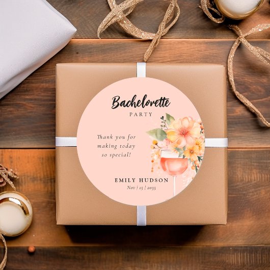 Aperol Spritz Bloemige Bachelorette Party Ronde Sticker