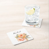 Aperol Spritz Bloemige Bruidsbruiloft Kartonnen Onderzetters (Insitu)