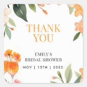 Aperol Spritz Bloemige Bruidsdouche Sticker (Voorkant)