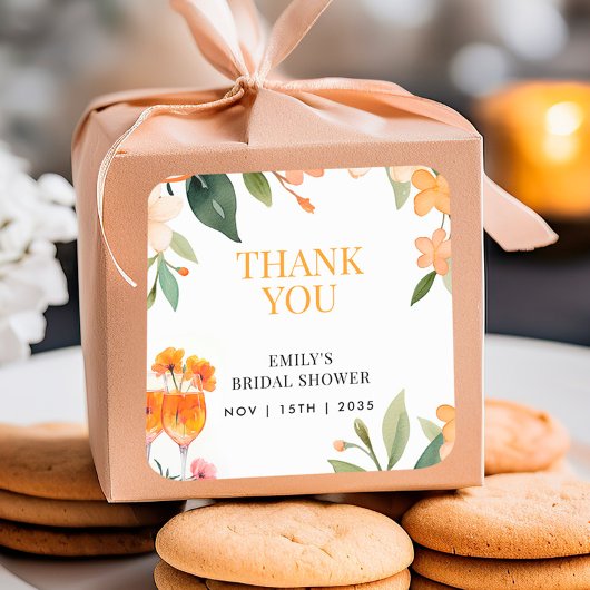 Aperol Spritz Bloemige Bruidsdouche Sticker