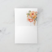 Aperol Spritz Bloemige Bruidsfeest Bedankkaart (Binnen)