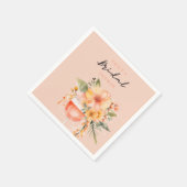 Aperol Spritz Bloemige Bruidsfeest Servet (Hoek)