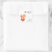 Aperol Spritz Bloemige Bruidsfeest Vierkante Sticker (Tas)