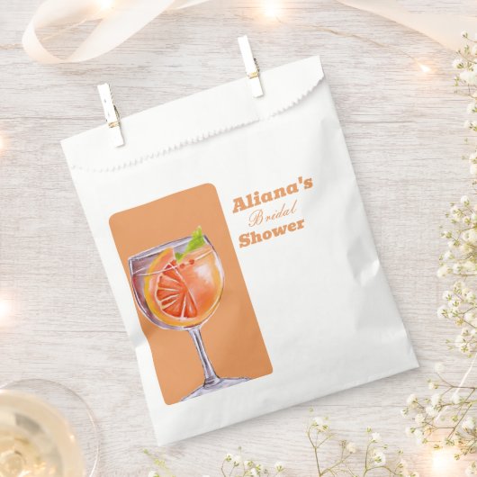 Aperol Spritz Bloemige Bruiloft Favor Zak Bedankzakje (Geknipt)